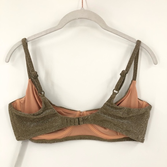 J.crew 38C sparkle underwire bikini top 0555 gold clasp adjustable sexy skimpy - Picture 5 of 16